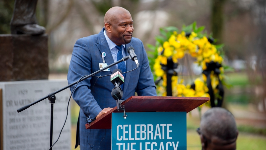 MLK Day wreath ceremony Speaking Remarks provided by Les Maginley, VP of Supplier Diversity.