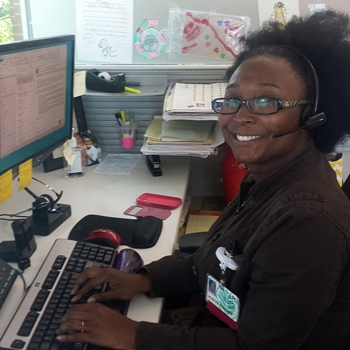 Alischa Rodgers, telemental health clinician for Carolinas HealthCare System's Behavioral Health Call Center. 