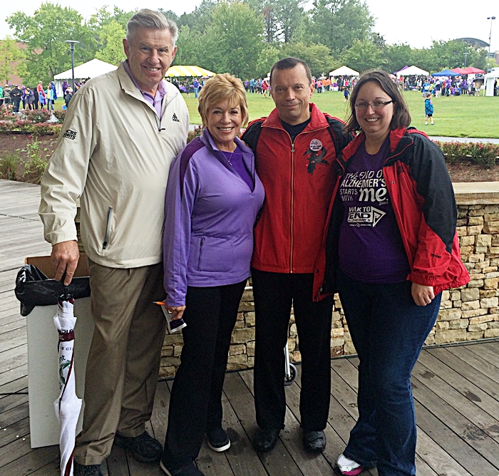 Peter Oosterhuis (from left) and wife Roothie were joined by his doctor, Oleg Tcheremissine, MD, and nurse Allison Newell Sturdivant, at the Alzheimer's Association Walk in Charlotte in September. 