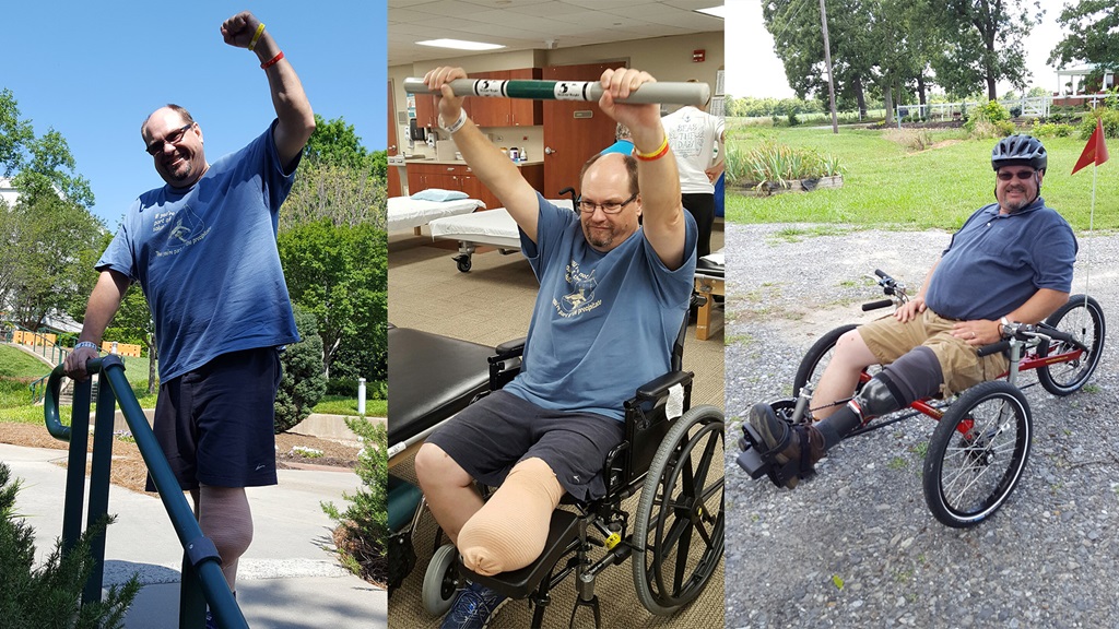 Two years ago, Bruce Bridges lost his leg to osteosarcoma. But after a successful stint at Atrium Health's Carolinas Rehabilitation, this motivated 7th grade science teacher is taking part in 24 Hours of Booty to inspire others battling cancer. 