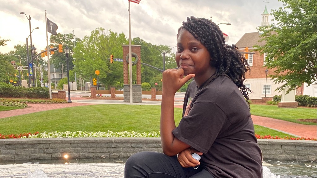 Ameenah, now 17, experienced depression, anxiety and thoughts of suicide when she began therapy last fall through Atrium Health's virtual school-based therapy program. 