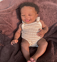 A smiling baby.