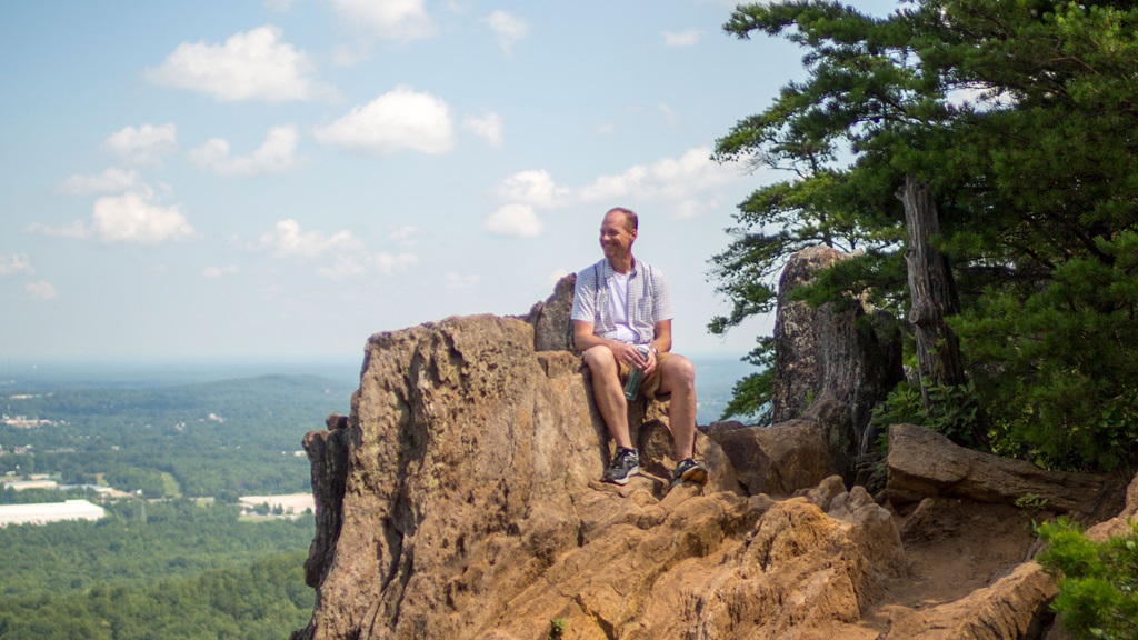 man on cliff