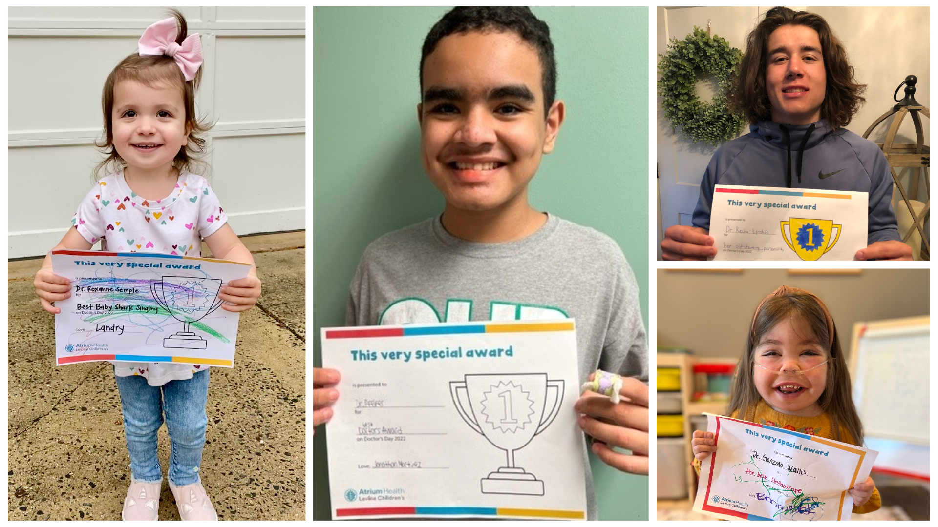 To celebrate Doctor’s Day 2022, patients across Levine Children’s awarded their doctors with funny, sweet and colorful superlatives to honor their commitment to personalized care.