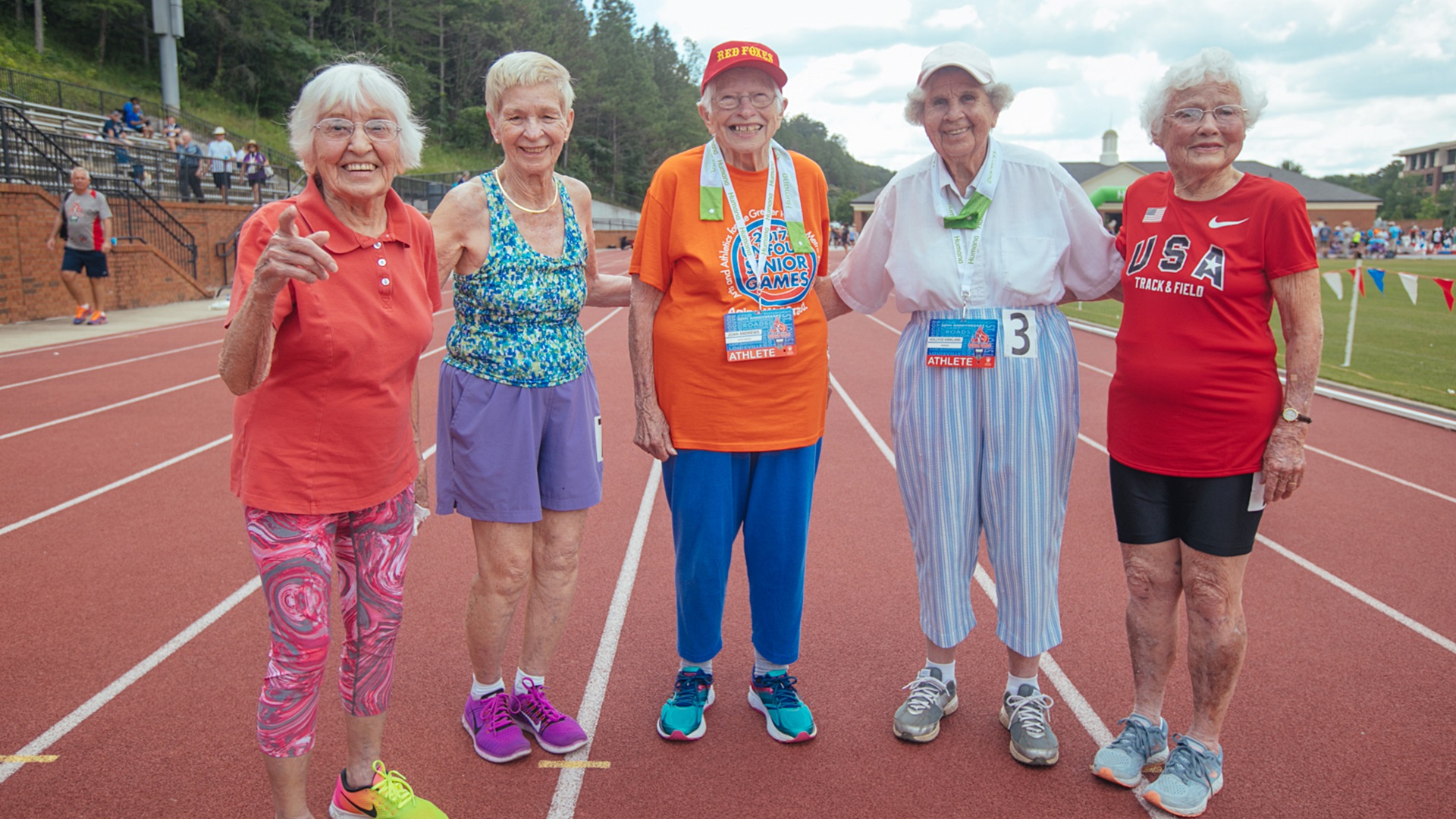 Joan Andrews wins three medals in the Senior Games. Photo courtesy of National Senior Games Association