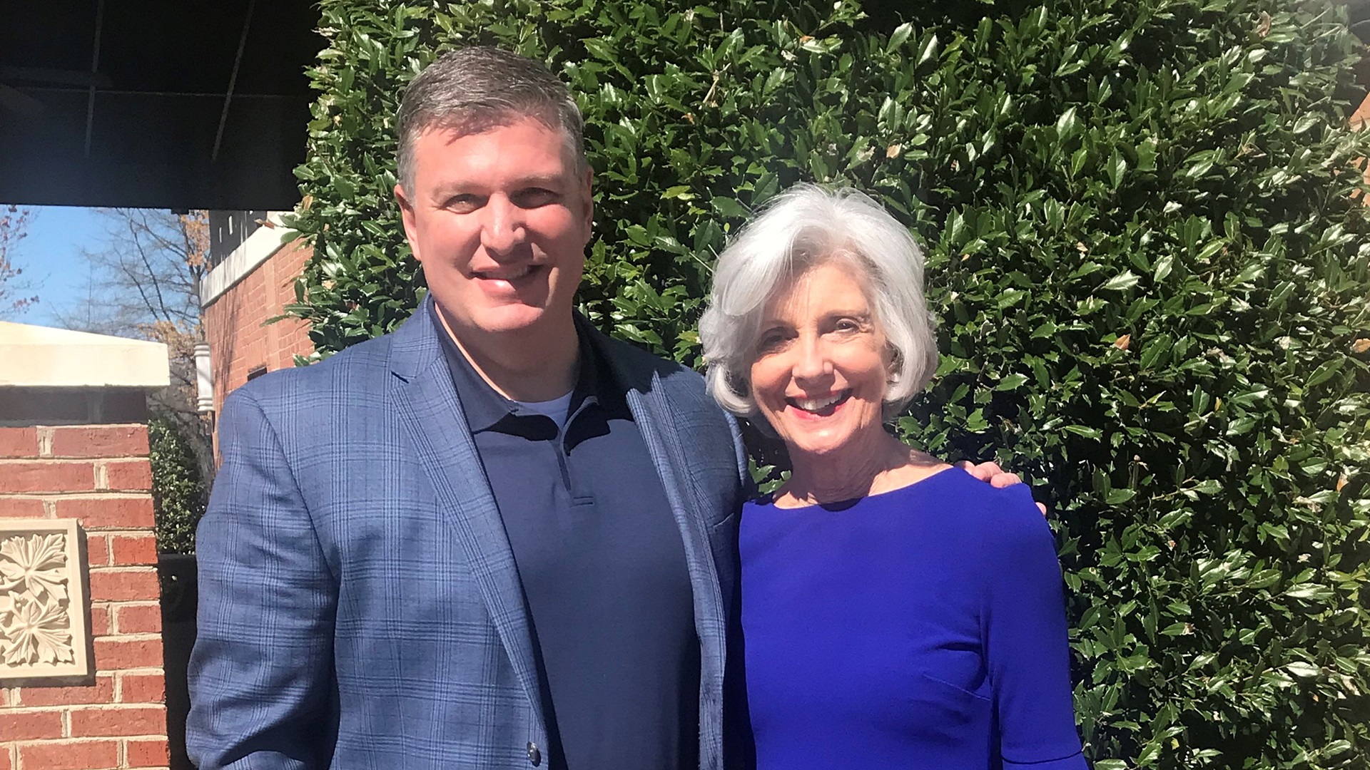 Michael Mullowney, VP of Carolinas HealthCare System neurosciences with his mother, Mary, who suffers from Trigeminal Neuralgia 