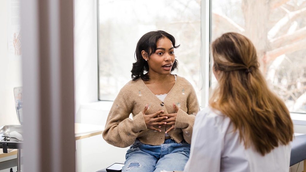Woman speaking to her doctor
