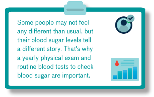 some people may not feel any different than usual, but their blood sugar levels tell a different story. 