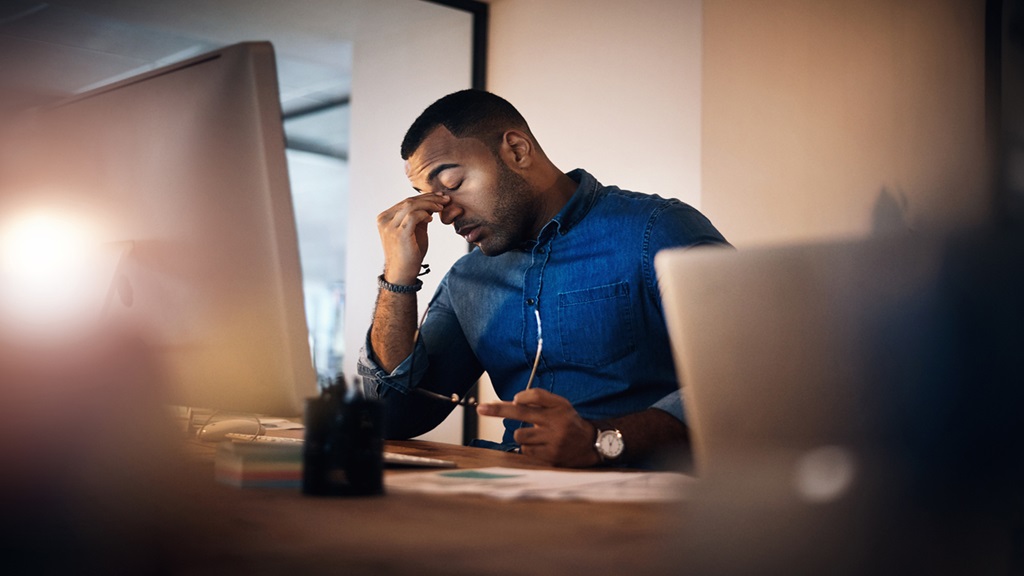 Man looking stressed