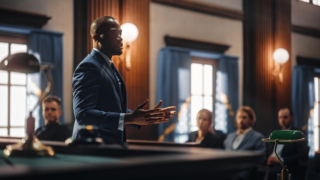 Man in courtroom