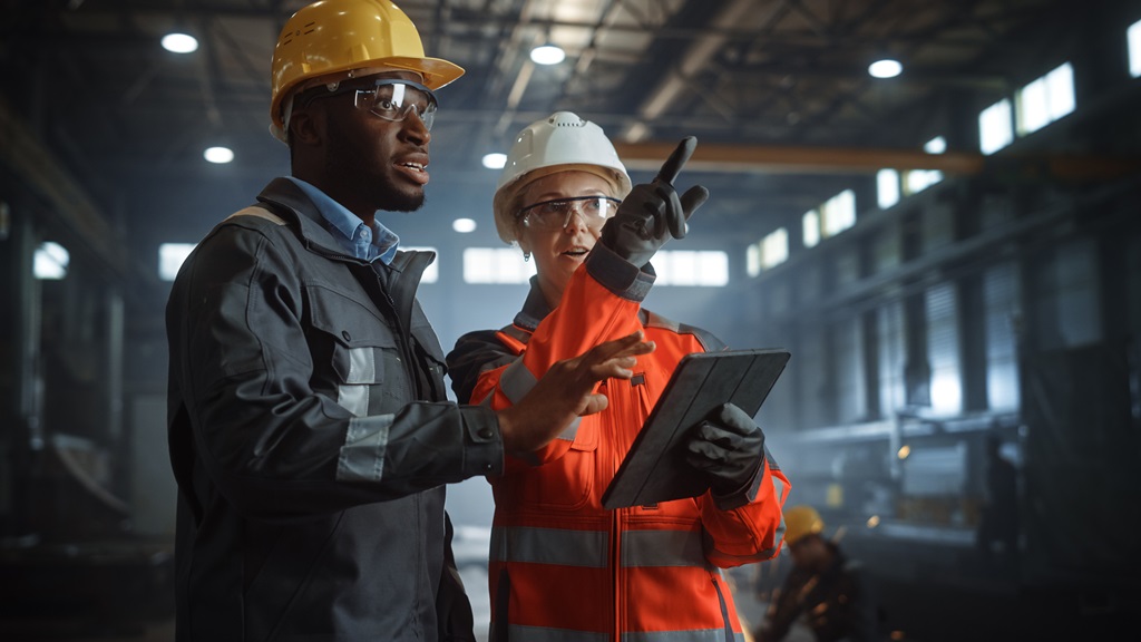 workers wearing hard hats