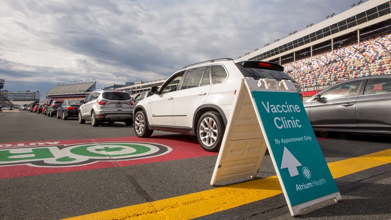 As more people continue to become eligible to receive the COVID-19 vaccine, a unique public-private partnership will host the first of several mass vaccination events in the community beginning today, Jan. 22, at Charlotte Motor Speedway.