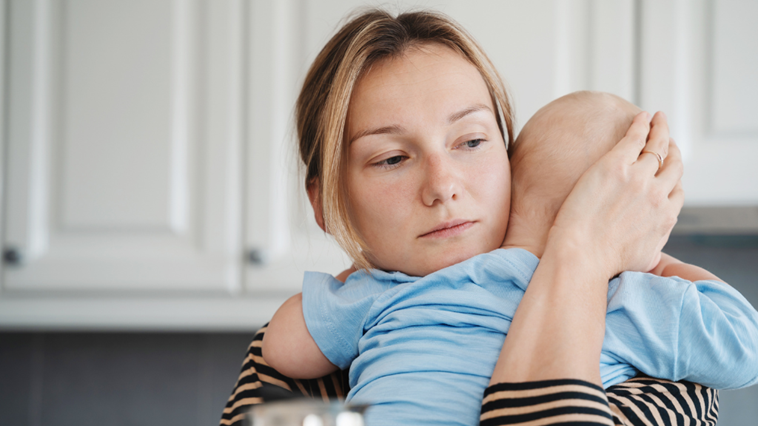 Mother holding a baby