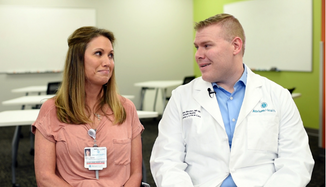 MelissaDrewThumbnail Melissa Milligan, a nursing student at Carolinas College of Health Sciences, next to her son Drew Block