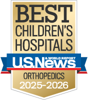 U. S. News and World Report. Ranked as a best childrens hospital for orthopedics in 2023 to 2024.
