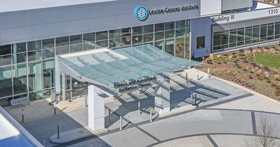 A bird's-eye view of a medical office building.